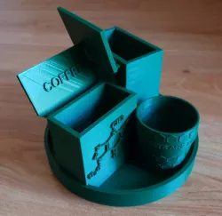 Chemist Coffee/Sugar and Mug Desk Organizer
