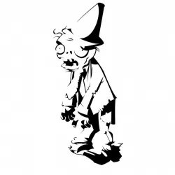 Cone Zombie stencil