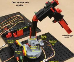 Double rotating module and built-in electronics.