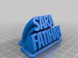 My Customized Sweeping 2-line name plate (text)