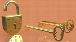 Padlock with Old Fashioned Key