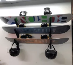 Snowboard Mount with Glove and Helmet Holders