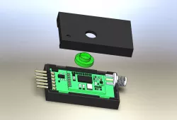 3D-printable plastic case for 3D Robotics telemetry transceiver and cable plug