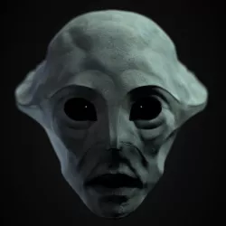 Alien Head Textured 3D model