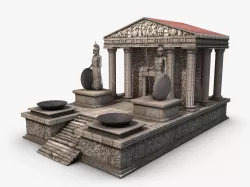 Ancient greek temple Low-poly  3D model