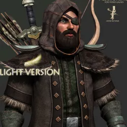 Animated Hunter Light Version Low-poly  3D model