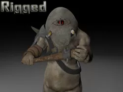 Armoured cyclop character Low-poly  3D model