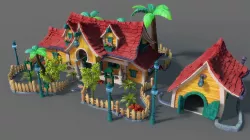 Cartoon House 3D model