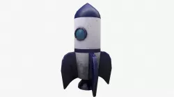 Cartoon rocket  Low-poly  3D model