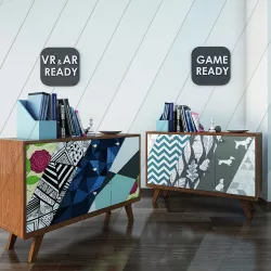 Chest Of Drawer 3 VR AR Game Ready Low-poly  3D model