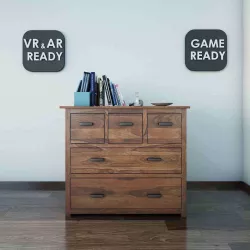 Chest of Drawer VR AR Game Ready Low-poly  3D model