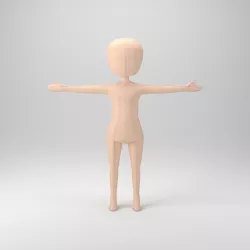 Chibi base mesh Low-poly  3D model