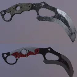 Crooked knife Low-poly  3D model