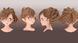 Female hair style 1 3D model