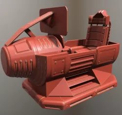 Futuristic Control Module High Poly Version 3D model