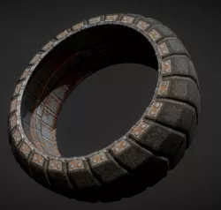 Futuristic Tire Rusty Version Low-poly  3D model