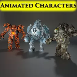 Golems pack Low-poly  3D model