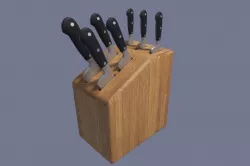 Knife Block Low-poly  3D model