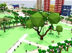Low poly small city Low-poly  3D model