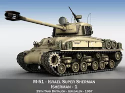 M51 Israel Super Sherman - 1 3D model
