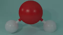 Molecules - Structural formula of Water H2O Low-poly  3D model