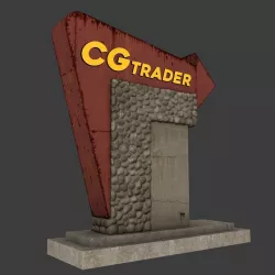 Motel Sign Low-poly  3D model