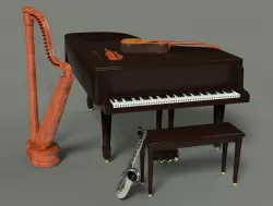 Musical instruments 3D model