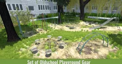 Old School Playground Gear Low-poly  3D model