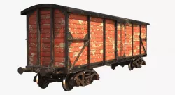 Realistic Old Train Car 3D model