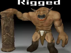 Rigged Taur character Low-poly  3D model