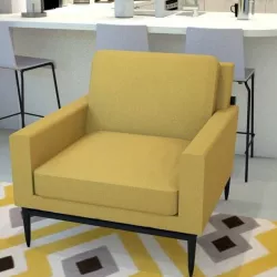 simple mustard armchair  Low-poly  3D model