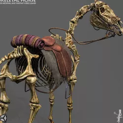 Skeletal Horse Low-poly  3D model