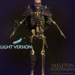 Skeleton Footman Light Version Low-poly  3D model