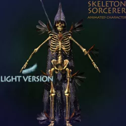 Skeleton Sorcerer Light Version Low-poly  3D model