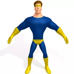 Superhero Cartoon 02 3D model