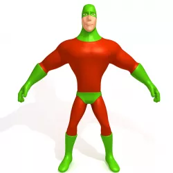 Superhero Cartoon 03 3D model