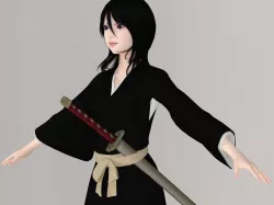 T pose nonrigged model of Rukia with various outfit  3D model