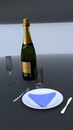 Table serving 3D model