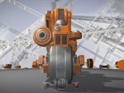 The Walking Mech Neck Orange Version Low-poly  3D model
