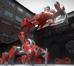 The Walking Mech Neck Red Version Low-poly  3D model