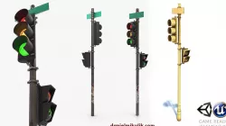 Traffic Light PBR Textures Low-poly  3D model