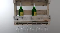 Wine Rack and glass holder from Wood pallet Low-poly  3D model