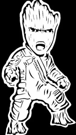 Baby Groot stencil