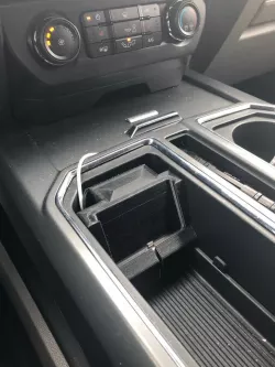 Ford F-150 Center Console iPhone 8+ with charging cable