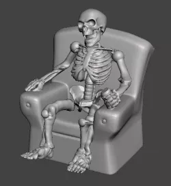 FWW - Fallout Wasteland Warfare Skeleton in Chair, Watching the world burn