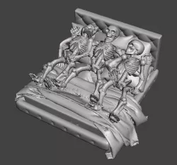 FWW - Fallout Wasteland Warfare Skeletons in bed, Whilst the world burns