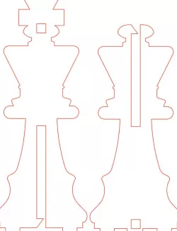 Plywood laser cut chess with lock pin system