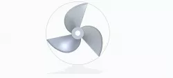 RC Boat Propeller 3 Blade d=4mm D=45mm P=50mm DriveDog