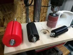 Sanding belt adapter for table drilling machine