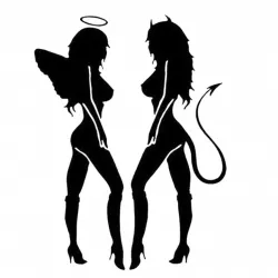 Sexy Devil and Angel Stencil